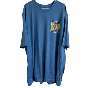 Izod Saltwater Mens Size 3XL Sun Daze Beach Club Bull Dog Smoking Cigar T-Shirt